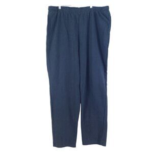 King Size Mens 2XL Tall Fleece Lounge Pants With Elastic Waistband Black